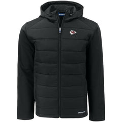 Kansas City Chiefs Cutter & Buck Evoke PrimaLoft Hybrid Eco Softshell Recycled Full-Zip Hooded Jacket - Black for sale