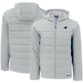 Carolina Panthers Cutter & Buck Evoke PrimaLoft Hybrid Eco Softshell Recycled Full-Zip Hooded Jacket - Gray discount
