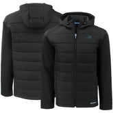 Carolina Panthers Cutter & Buck Evoke PrimaLoft Hybrid Eco Softshell Recycled Full-Zip Hooded Jacket - Black on sale