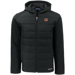 Cincinnati Bengals Cutter & Buck Evoke PrimaLoft Hybrid Eco Softshell Recycled Full-Zip Hooded Jacket - Black cheap