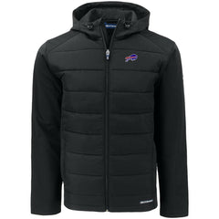 Buffalo Bills Cutter & Buck Evoke PrimaLoft Hybrid Eco Softshell Recycled Full-Zip Hooded Jacket - Black on sale