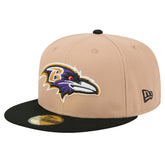 Baltimore Ravens New Era Logo Main 59FIFTY Fitted Hat - Tan on sale