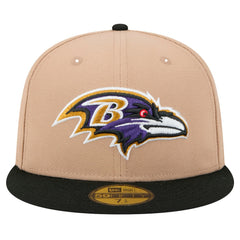 Baltimore Ravens New Era Logo Main 59FIFTY Fitted Hat - Tan on sale