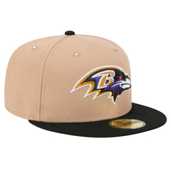 Baltimore Ravens New Era Logo Main 59FIFTY Fitted Hat - Tan on sale