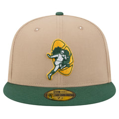 Green Bay Packers New Era Throwback Logo Main 59FIFTY Fitted Hat - Tan discount