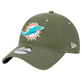 Miami Dolphins New Era Main 9TWENTY Adjustable Hat - Olive for sale