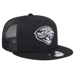 New Era Jacksonville Jaguars Black Main Trucker 9FIFTY Snapback Hat sale
