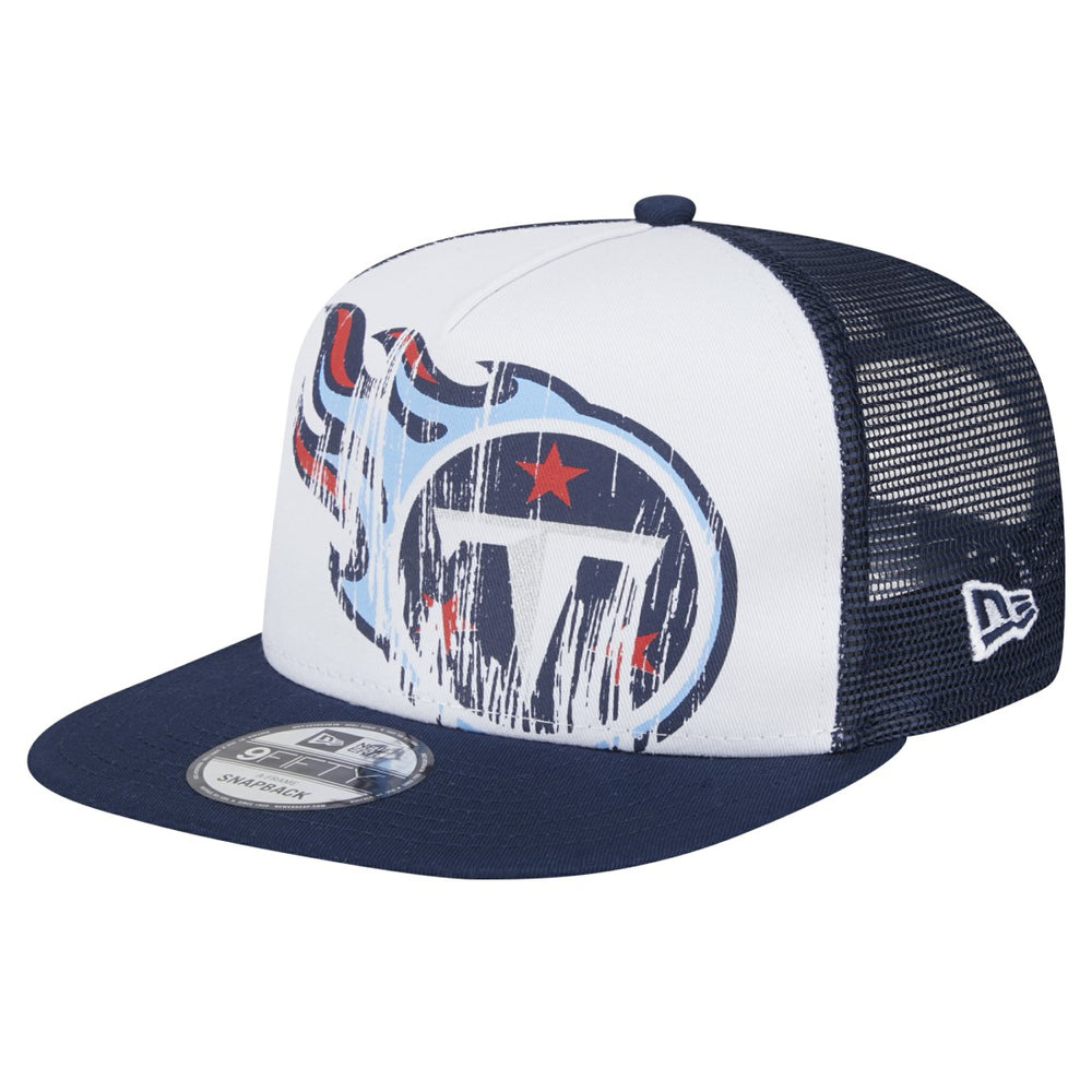Tennessee Titans New Era Youth Distressed 9FIFTY A-Frame Snapback Hat - White/Navy cheap