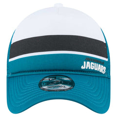 Jacksonville Jaguars New Era Youth Sport Night Color Block 9FORTY A-Frame Trucker Adjustable Hat - Teal discount