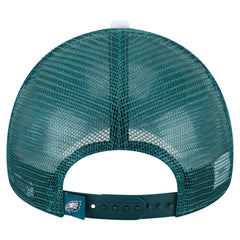 Philadelphia Eagles New Era Youth Sport Night Color Block 9FORTY A-Frame Trucker Adjustable Hat - Midnight Green discount