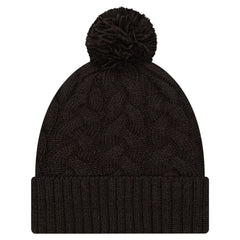 Cincinnati Bengals New Era Girls Youth Cabled Cuffed Knit Hat with Pom - Black on sale