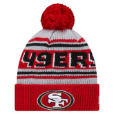 San Francisco 49ers New Era Youth Main Cuffed Knit Hat with Pom - Scarlet on sale