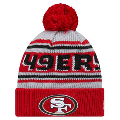 San Francisco 49ers New Era Youth Main Cuffed Knit Hat with Pom - Scarlet on sale