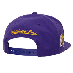 Los Angeles Lakers Retro Sport Color Block Script Snapback Hat - White/Purple shop
