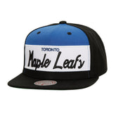 Toronto Maple Leafs Mitchell & Ness Retro Script Colorblock Snapback Hat - Black Hats