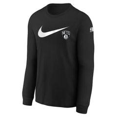 Brooklyn Nets Youth Swoosh Long Sleeve T-Shirt - Black discount
