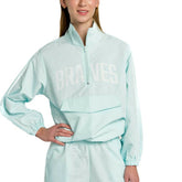 Atlanta Braves Lusso Women's Parker Half-Zip Jacket Light Blue