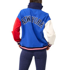 New York Yankees Terez Women's Classic Colorblock Quarter-Zip Sweatshirt Blue/Navy