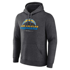 Los Angeles Chargers Team Lockup Pullover Hoodie - Charcoal discount