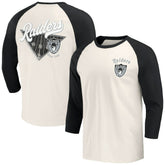 Las Vegas Raiders Darius Rucker Collection Raglan 3/4 Sleeve T-Shirt - Black/White cheap