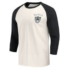 Las Vegas Raiders Darius Rucker Collection Raglan 3/4 Sleeve T-Shirt - Black/White cheap