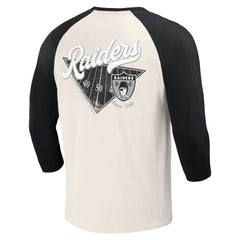 Las Vegas Raiders Darius Rucker Collection Raglan 3/4 Sleeve T-Shirt - Black/White cheap