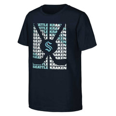 Seattle Kraken Youth Box T-Shirt - Deep Sea Blue T-shirts