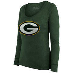 Jordan Love Green Bay Packers Majestic Threads Women's Name & Number Long Sleeve Scoop Neck Tri-Blend T-Shirt – Green online