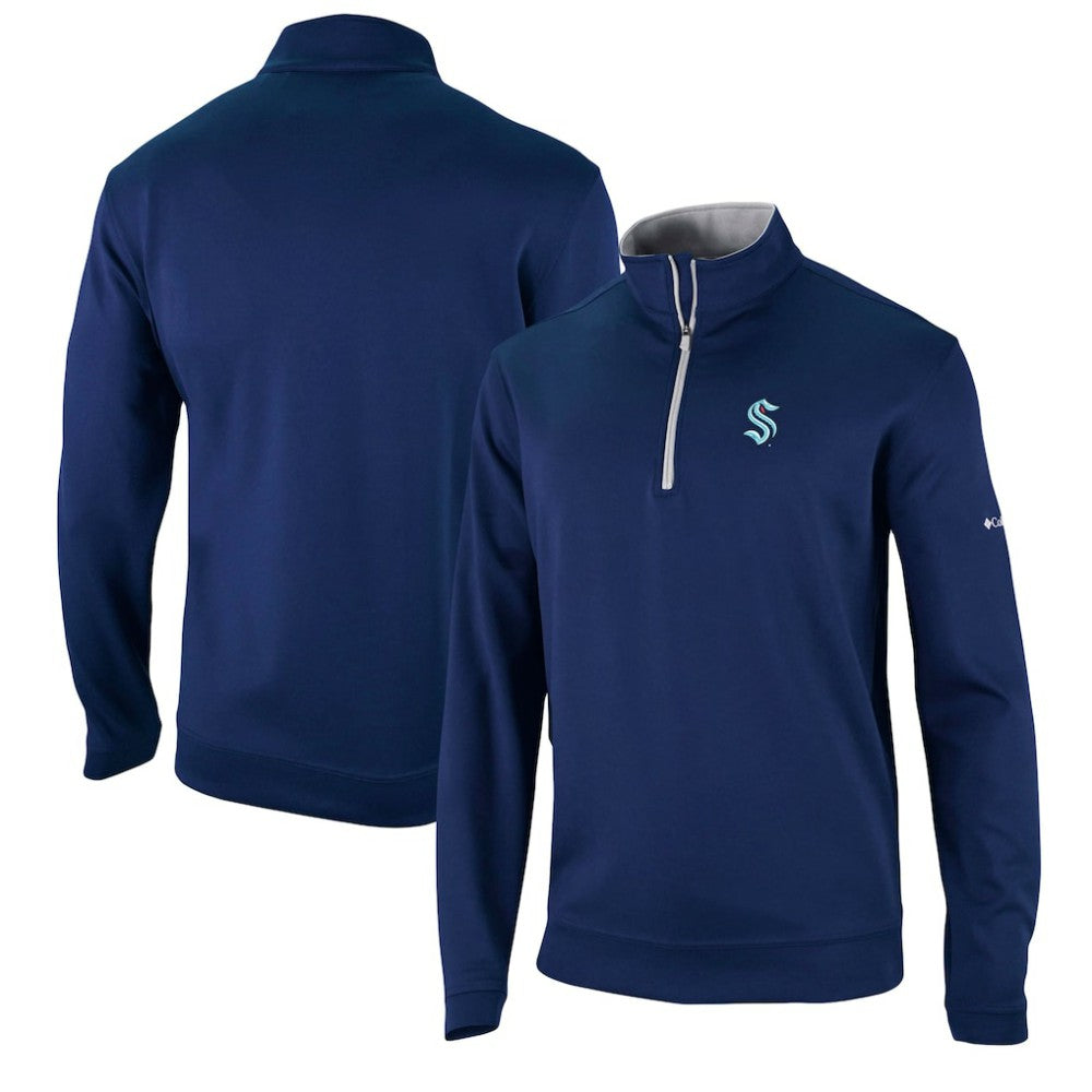 Seattle Kraken Columbia Wickham Hills Omni-Wick Quarter-Zip Jacket - Deep Sea Blue Jackets