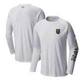 Vegas Golden Knights Columbia Terminal Tackle Omni-Shade Raglan Long Sleeve T-Shirt - White T-shirts