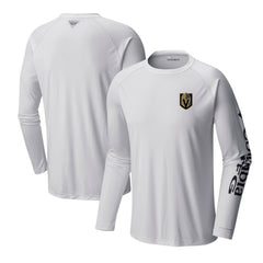 Vegas Golden Knights Columbia Terminal Tackle Omni-Shade Raglan Long Sleeve T-Shirt - White T-shirts