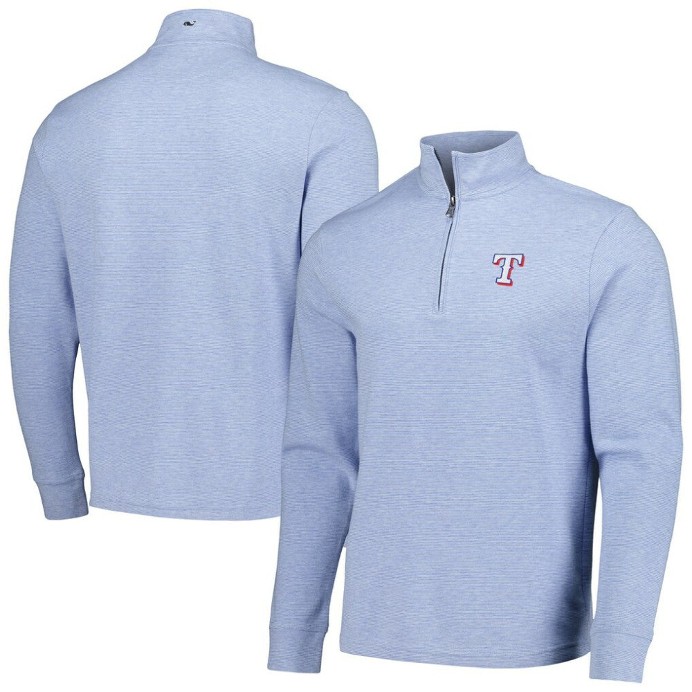 Texas Rangers Vineyard Vines Saltwater Quarter-Zip Jacket Light Blue