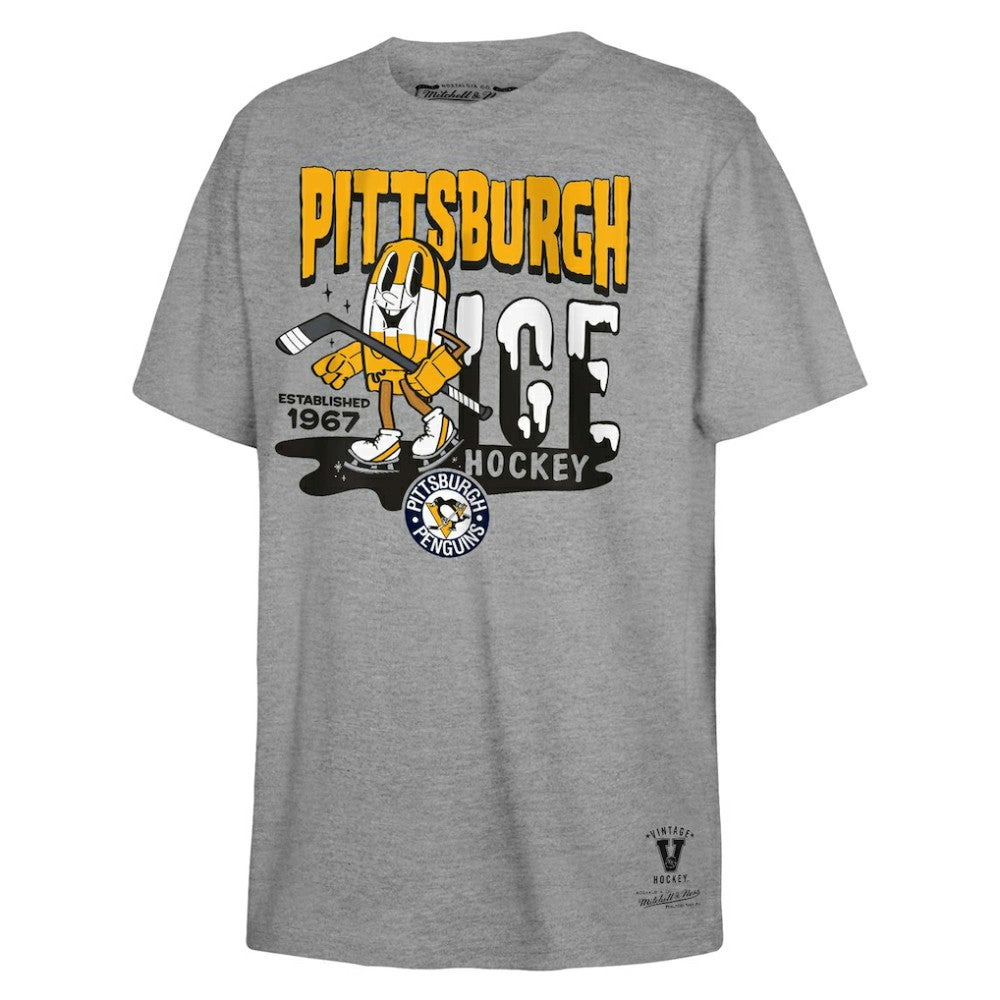 Pittsburgh Penguins Mitchell & Ness Youth Ice Hockey T-Shirt - Gray T-shirts