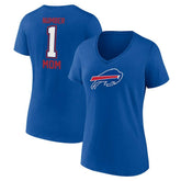 Buffalo Bills Women's Plus Size Mother's Day #1 Mom V-Neck T-Shirt - Royal for sale