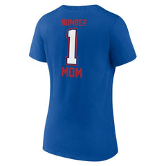 Buffalo Bills Women's Plus Size Mother's Day #1 Mom V-Neck T-Shirt - Royal for sale
