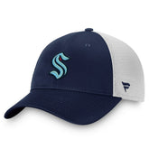 Seattle Kraken Fanatics Core Primary Logo Trucker Adjustable Hat - Deep Sea Blue/White Hats