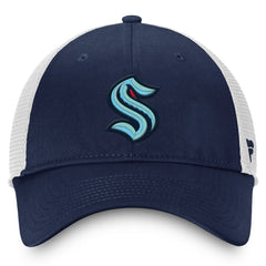 Seattle Kraken Fanatics Core Primary Logo Trucker Adjustable Hat - Deep Sea Blue/White Hats