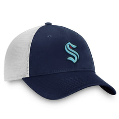 Seattle Kraken Fanatics Core Primary Logo Trucker Adjustable Hat - Deep Sea Blue/White Hats