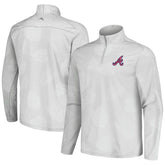 Atlanta Braves Tommy Bahama Delray Frond IslandZone Half-Zip Jacket Gray