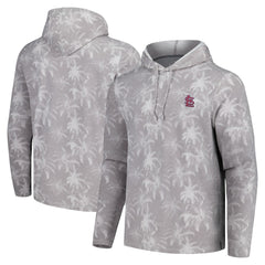 St. Louis Cardinals Tommy Bahama Palm Frenzy Hoodie Long Sleeve T-Shirt Gray