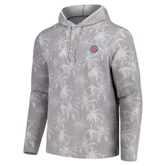 Chicago Cubs Tommy Bahama Palm Frenzy Hoodie Long Sleeve T-Shirt Gray