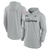 Miami Dolphins 2024 Salute to Service Lightweight Dri-FIT Long Sleeve Hoodie T-Shirt - Gray cheap