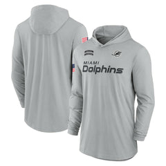 Miami Dolphins 2024 Salute to Service Lightweight Dri-FIT Long Sleeve Hoodie T-Shirt - Gray cheap