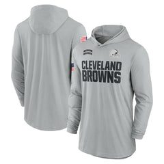 Cleveland Browns 2024 Salute to Service Lightweight Dri-FIT Long Sleeve Hoodie T-Shirt - Gray sale