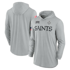 New Orleans Saints 2024 Salute to Service Lightweight Dri-FIT Long Sleeve Hoodie T-Shirt - Gray online