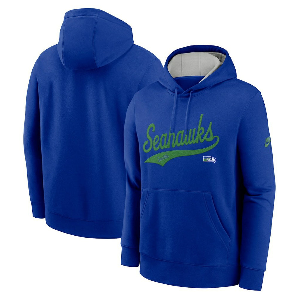 Seattle Seahawks Rewind Club Logo Pullover Hoodie - Royal sale