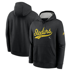 Pittsburgh Steelers Rewind Club Logo Pullover Hoodie - Black discount