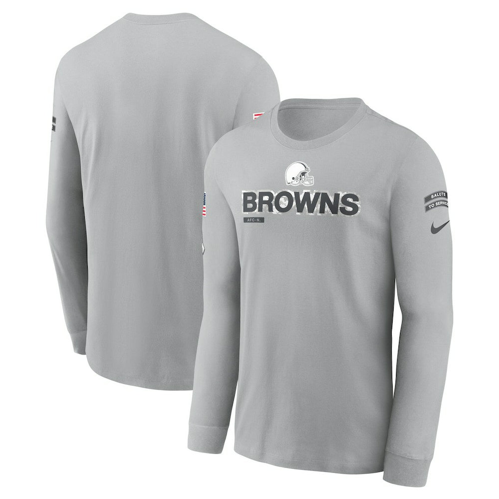 Cleveland Browns 2024 Salute To Service Long Sleeve T-Shirt - Gray on sale