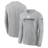 Cleveland Browns 2024 Salute To Service Long Sleeve T-Shirt - Gray on sale