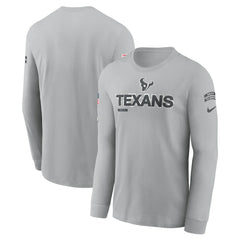 Houston Texans 2024 Salute To Service Long Sleeve T-Shirt - Gray discount